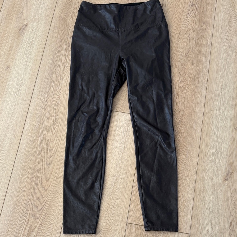 Lysse Vegan Faux Brown Leather Legging Size Medium‎